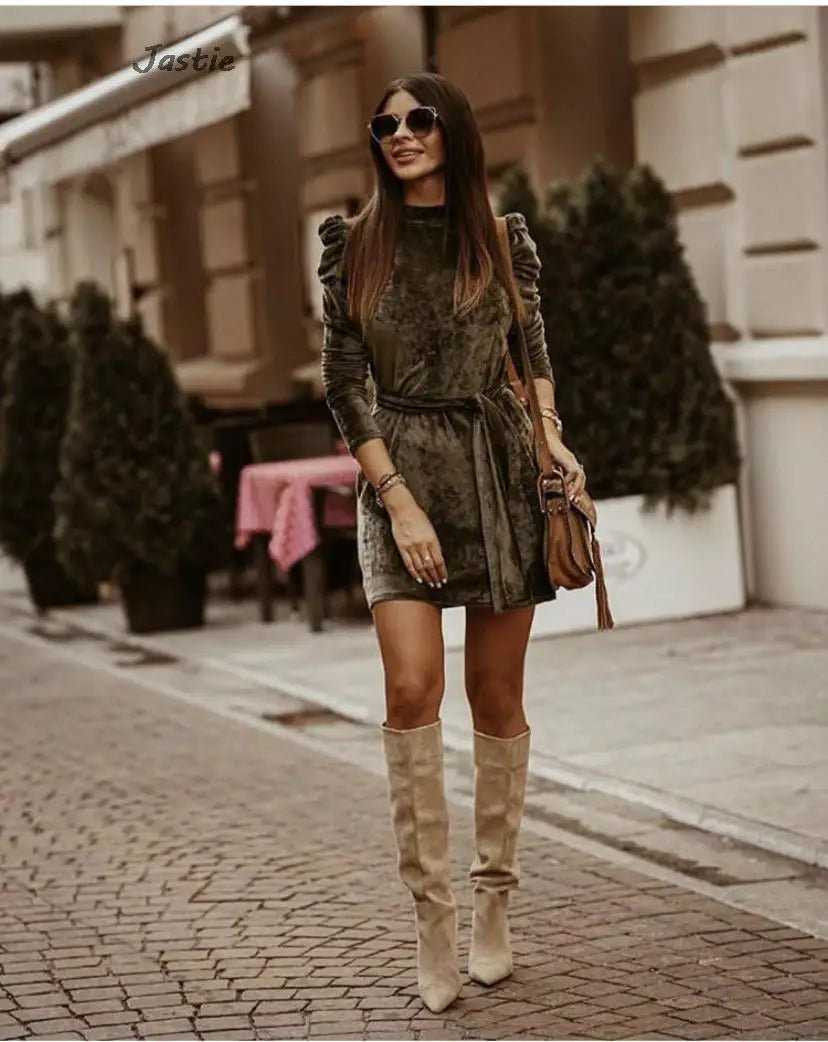 Women's Long Sleeve Slim Dress