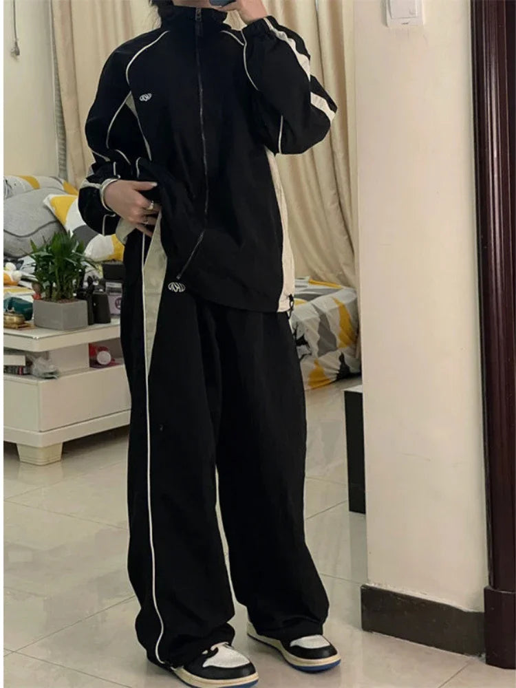 Streetwear Oversized Sports Wide Leg Pants